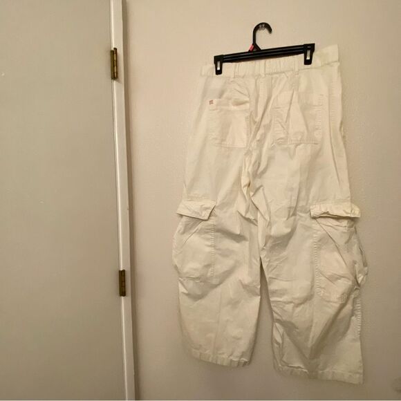 BDG Urban Outfitters white hi rise wide leg Cargo Pants womans 6 - Picture 6 of 13